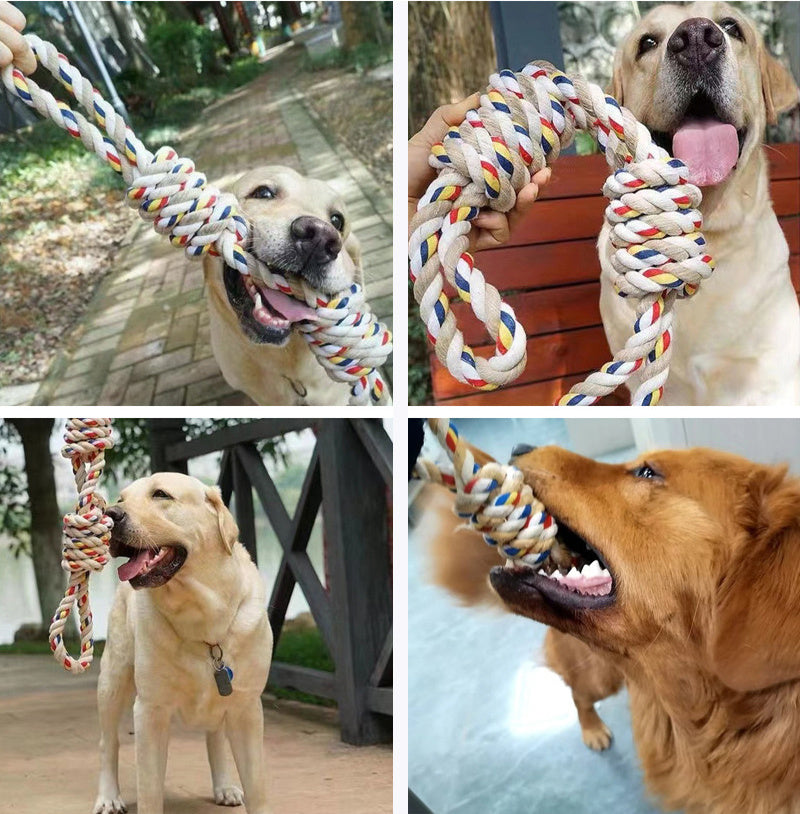Großes Seilknotenspielzeug zum Zähneknirschen von Haustieren, zum Reinigen von Katzen und Hunden, zum Lindern von Langeweile, interaktives Trainingszubehör für Haustiere 