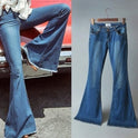 Sexy Jeans mit weitem Bein und schmaler Passform und mittlerer Taille für Damen
