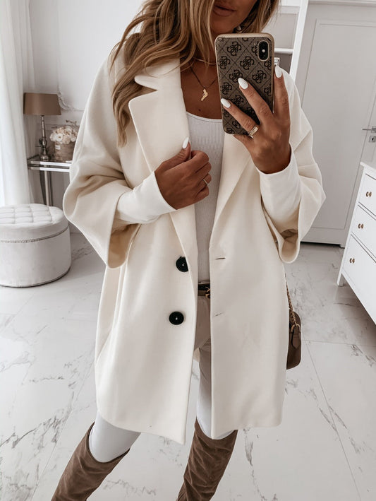 Wolljacke mit 3 oder 4 Ärmeln, Revers und Knopftasche