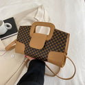 Einfache strukturierte kleine weibliche Mode strukturierte Hand karierte lässige Schulter Messenger Bag