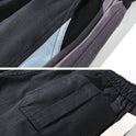 Kordelzug Hosen Hosen Hip Hop Lose Nähte Kontrast Farbe Casual Hosen Jungen Overalls