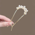 Hochwertige elegante Perlenblume U-förmige Haarnadel hinten Kopf einfach modern