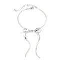 Fußschmuck geknotetes Band Schlangenknochen Kette Schleife