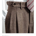 Slim-Fit-Hose aus Tweed-Wolle mit Fischgrätenmuster