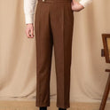 Junge Britische Hohe Taille Casual Hosen Männer Warme Gerade