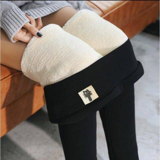 Winter-Leggings aus dickem Lammkaschmir und Samt mit hoher Taille und enger Passform, warm