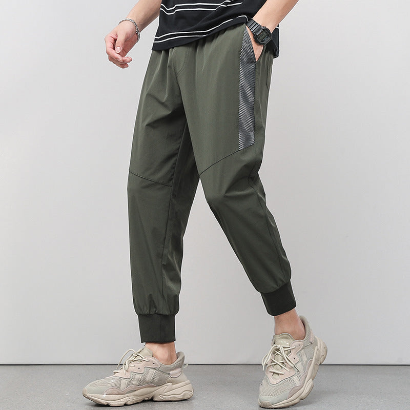 Gekürzte, dünne, lässige Hose mit Kordelzug