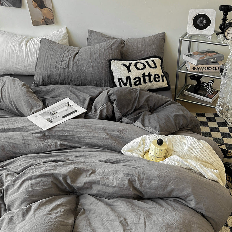 Super Soft Pleated Bed Sheet Quilt Cover