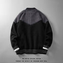 Color Contrast Patchwork Cardigan Knitted Coat Men's Loose Casual Sweater