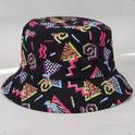 Vielseitiger Fischerhut mit geometrischem Graffiti-Retro-Muster