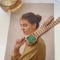 Damenuhr mit silbernem Bambusarmband
