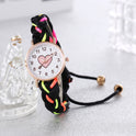 Koreanischen Stil Macaron Farbe Farbe handgemachte geflochtene Armband Pfirsich Herz Uhr