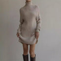 Long Sleeve Turtleneck Sweaters Dress