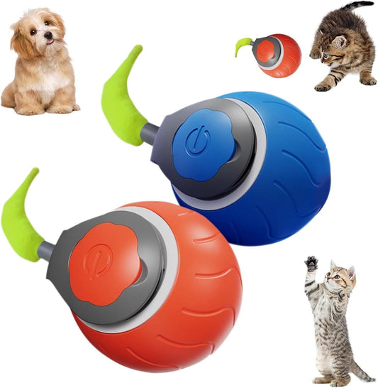 Speedy Tail Katzenspielzeug, Interaktives Katzenspielzeug für Hauskatzen, Katzenballspielzeug, Interaktiver Katzenspielzeugball, Zweigeschwindigkeitseinstellung, Wiederaufladbar über USB