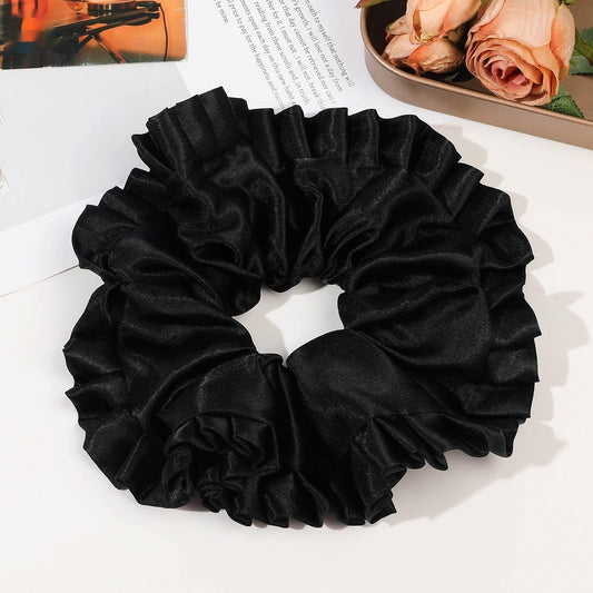 Übergroßer Satin-Spitzen-Dickdarm-Haarring Einfach