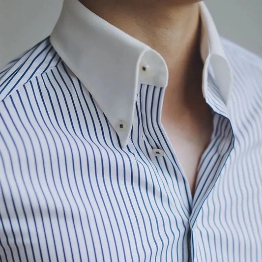 Casual Striped Shirt Men's Long Sleeve Vintage Top