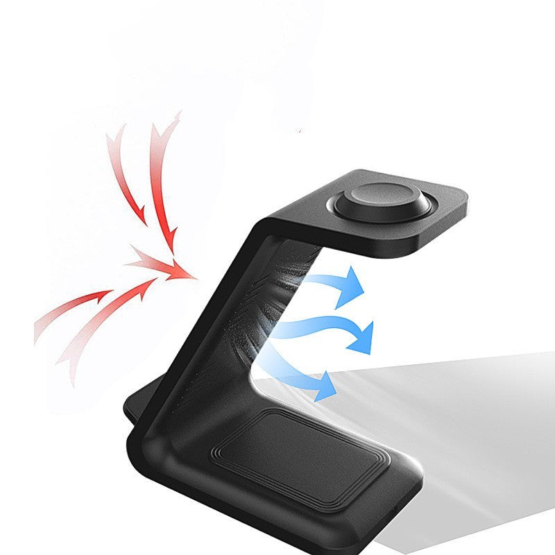 3-in-1 Multifunktions-Handyhalter im Stehen Dual Coil Wireless Charger