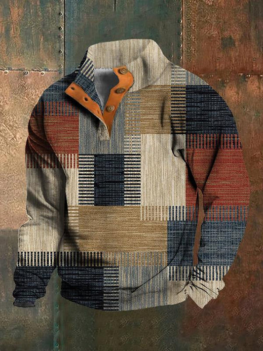 Frühling und Herbst Reißverschluss Digitaldruck Herrenpullover