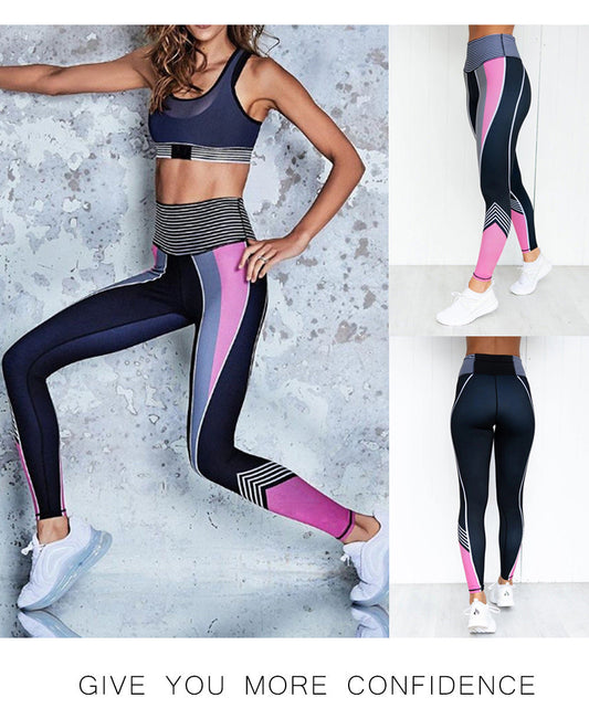 Sporthose aus Polyester mit 3D-Digitaldruck und Farbblockdesign