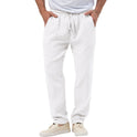 Atmungsaktive einfarbige Sommerhose für Herren in Übergröße, lockere Freizeithose