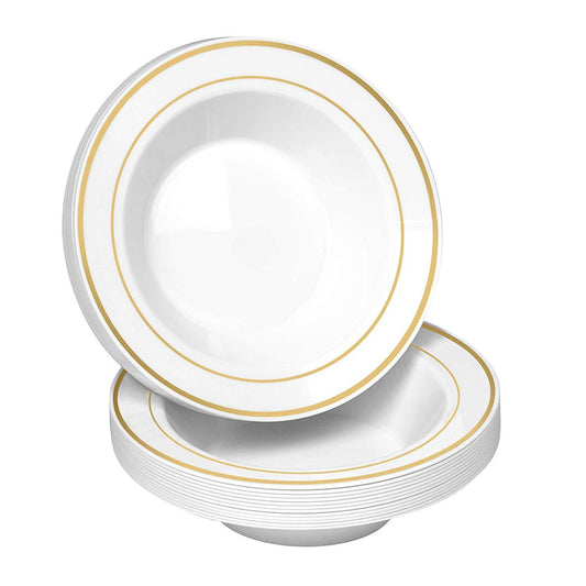 12OZ Einwegschüssel Gold Side Deep Dish Hartplastik PS Salatschüssel