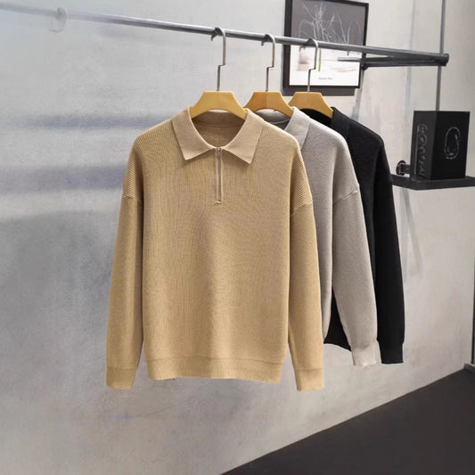 Slim Fit Polokragen-Basispullover im passenden Look