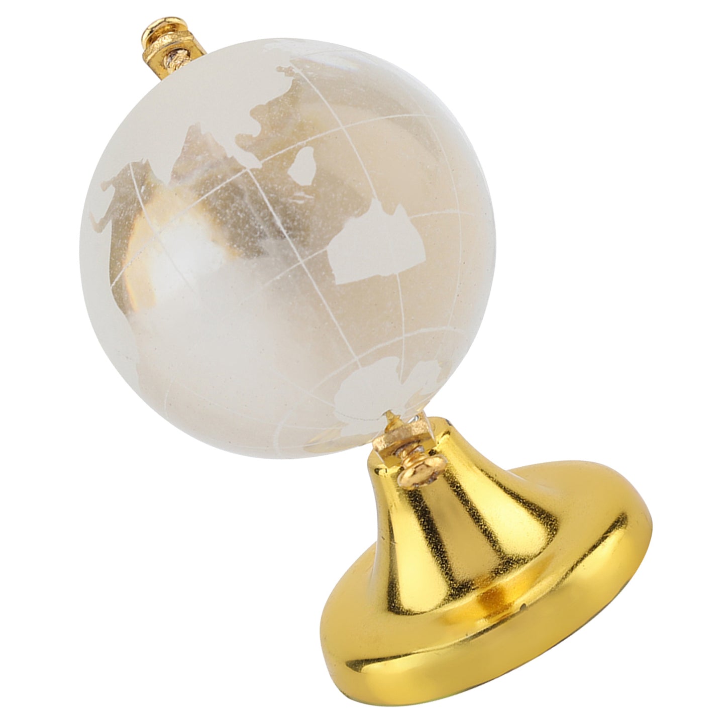 Runder Globus mit Weltkarte, Kristallglaskugel, Dekoration für Zuhause und Büro, Geschenk (Golden)