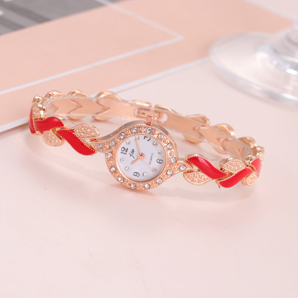 Modische All-Match-Damenuhr mit Liebesarmband und Diamanten