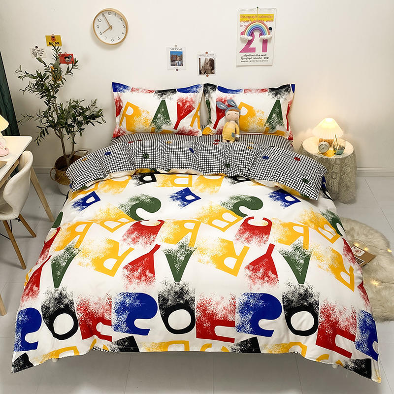 Vierteiliges Bettset Blue Night Sky Bettlaken Bettbezug Einzelbett Doppelbett