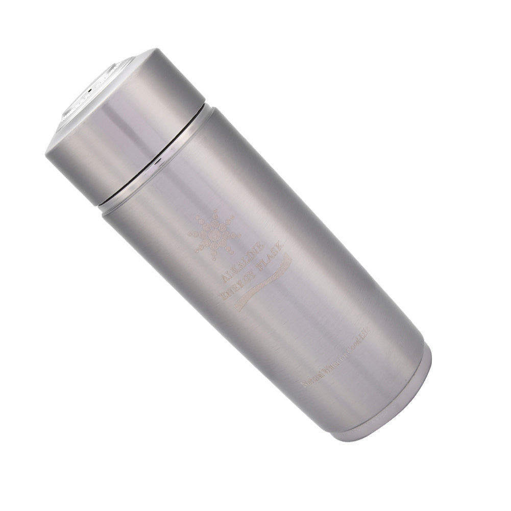 Edelstahl-Alkaliwasserflasche, tragbarer Nano-Balance-Bioenergie-Ionizer-Becher (Silber)