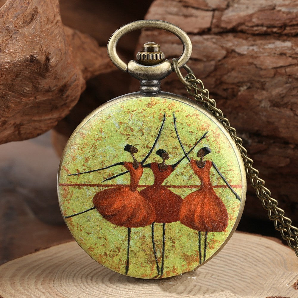 Taschenuhr mit Ölgemälde-Farbgöttin-Bild